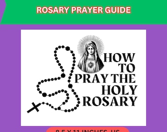 Printable Rosary Guide | How to Pray the Rosary for Kids Or Adults | Catholic Prayers & Diagram PDF How to Pray the Rosary for Beginners