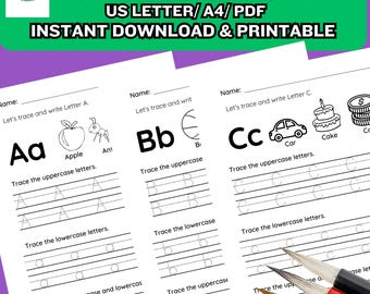 ABC Letter Tracing Worksheet: Preschool Handwriting Practice (PDF)
