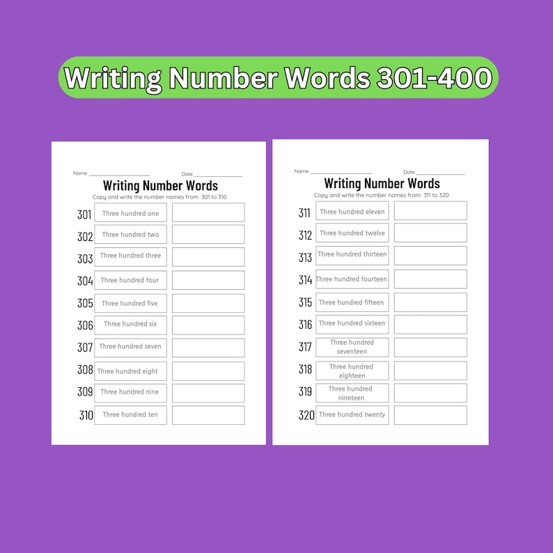 Number Words Worksheet