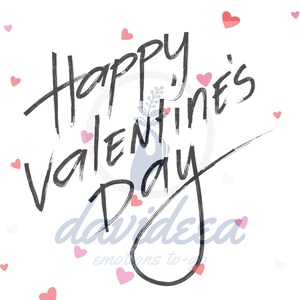 Etikett: Happy Valentine's Day // Geschenk Etiketten // selbstklebend // 90x60mm // weiß matt // Aufkleber