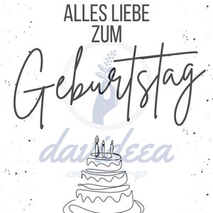 Etikett: Alles Liebe zum Geburtstag // Geschenk Etiketten // selbstklebend // 90x60mm // weiß matt // Aufkleber