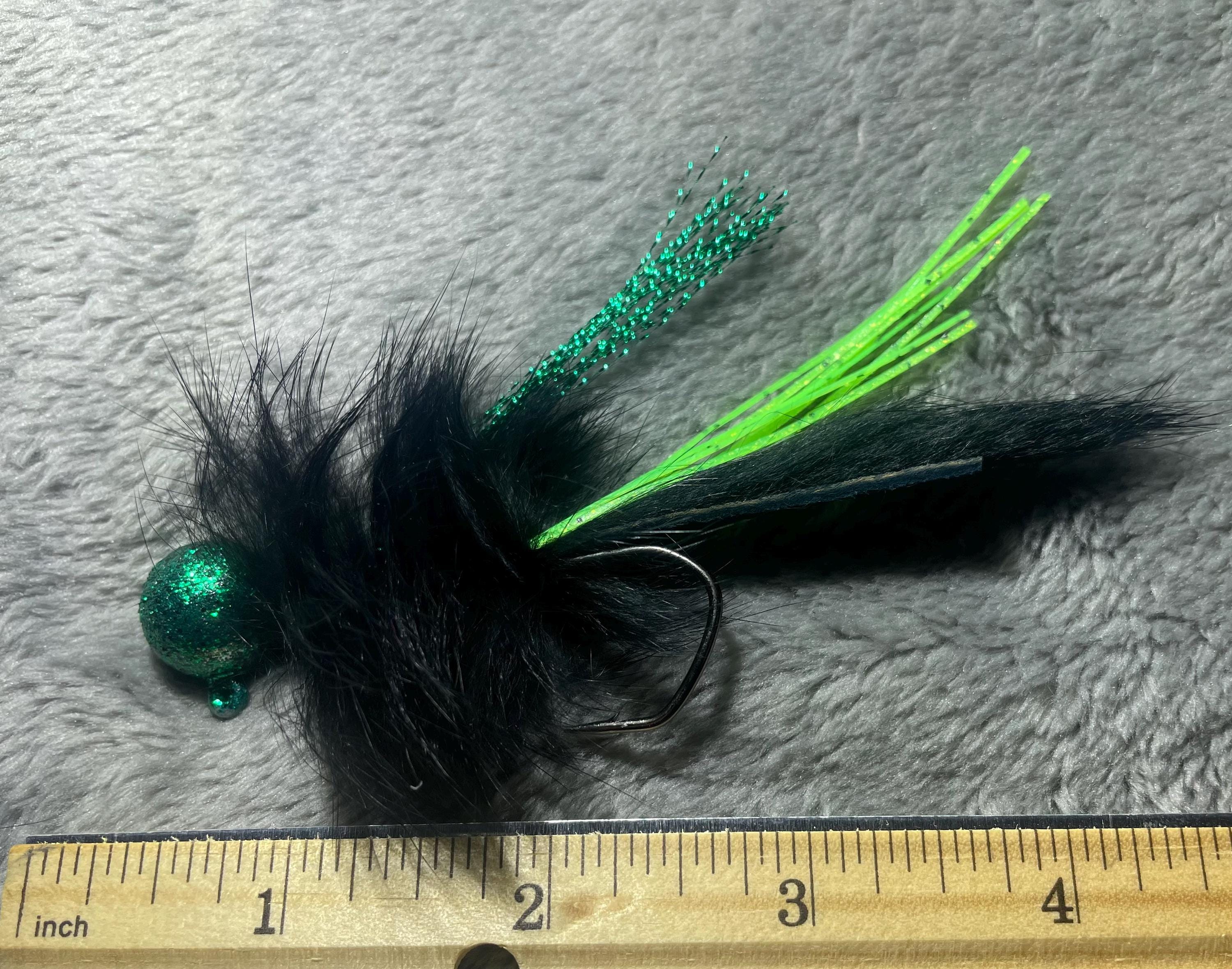 Leurres Vintage K&E Jigs - Fabriqués Main Hastings Michigan - Chartreuse - NEUF