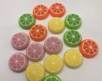 2 Silicone keycap thumb Grip Cap Cover for Nintendo Switch 2 Game Joys citrus fruit slices