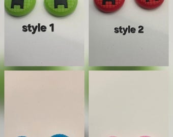 2 Silicone keycap thumb Grip Cap Cover for Nintendo Switch 2 Game Joys creeper Inspired caps