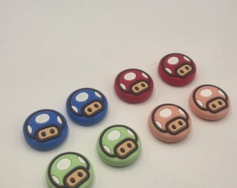 2 Thumb Grip Cap Joystick Cover For Nintendo Switch 2 JoyCon Controllers Toad / Super Mushroom