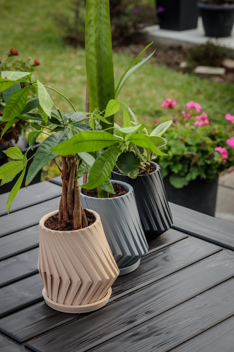 Angular Planter| Modern Angular Flower Pot| Minimalist Flower Pot With ...