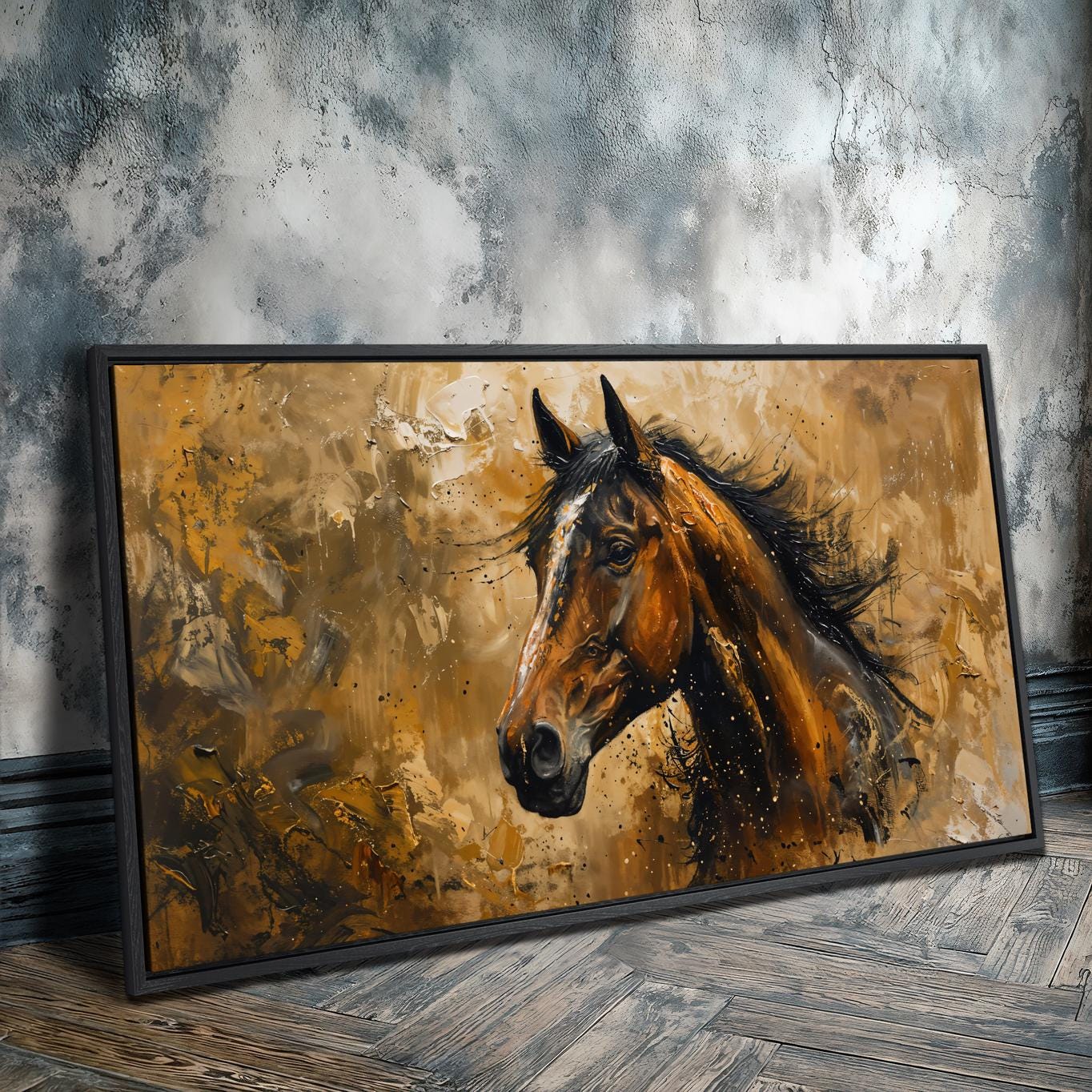Framed Horse Canvas Art: Expressive Abstract Equine Print - Etsy