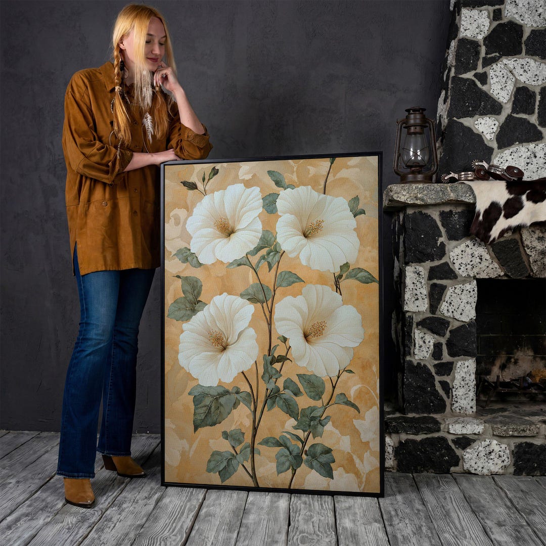 Vintage Floral Canvas Print – Elegant Botanical Art, Framed Rustic Wall ...