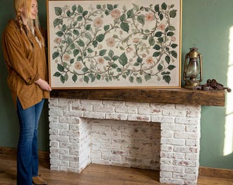 Antique Floral Canvas Print – Rustic Botanical Wall Art, Ready to Hang