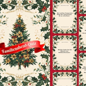 Tarjetas de preguntas navideñas para toda la familia: diversión y alegría navideña, ¡imprimibles digitalmente de inmediato!