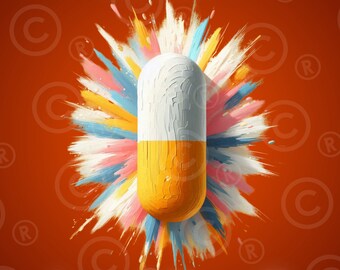 Prozac ist meine Happy Pille - weiß auf orange