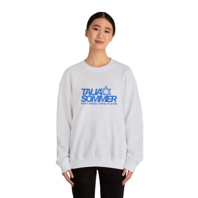 Talia Sommer Star of David Rookie Soccer Crewneck Sweatshirt | Israeli NWSL Player image 6
