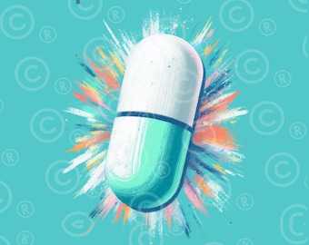 Prozac 'Happy Pill' Poster - Mental Gesundheit SSRI Kunst (Digitaler Download)
