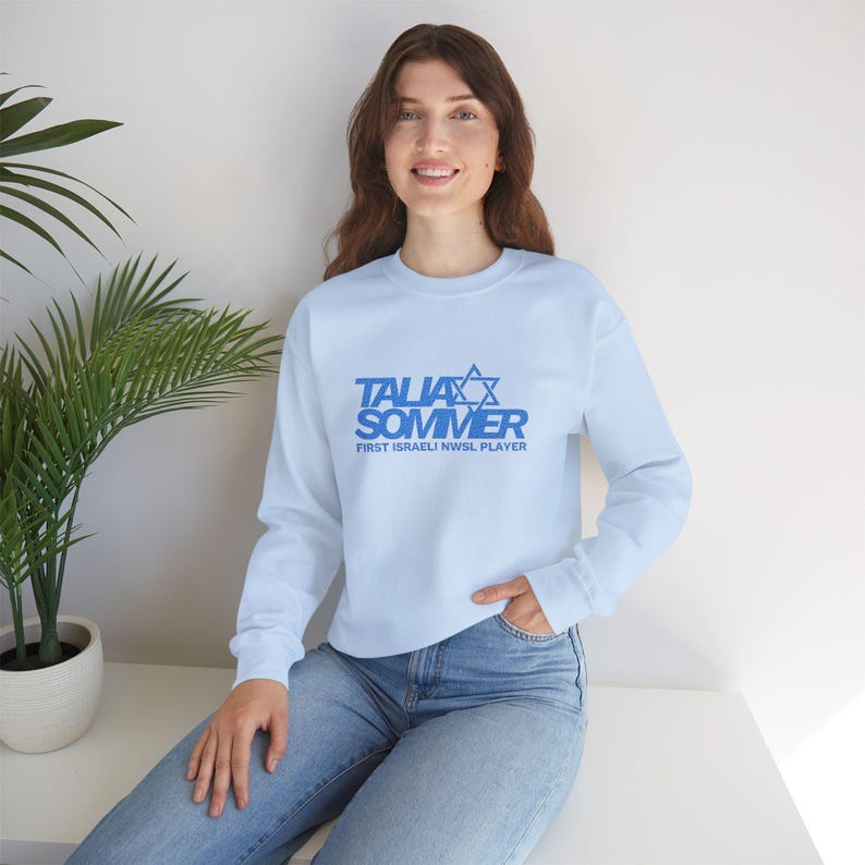 Talia Sommer Star of David Rookie Soccer Crewneck Sweatshirt | Israeli NWSL Player image 10