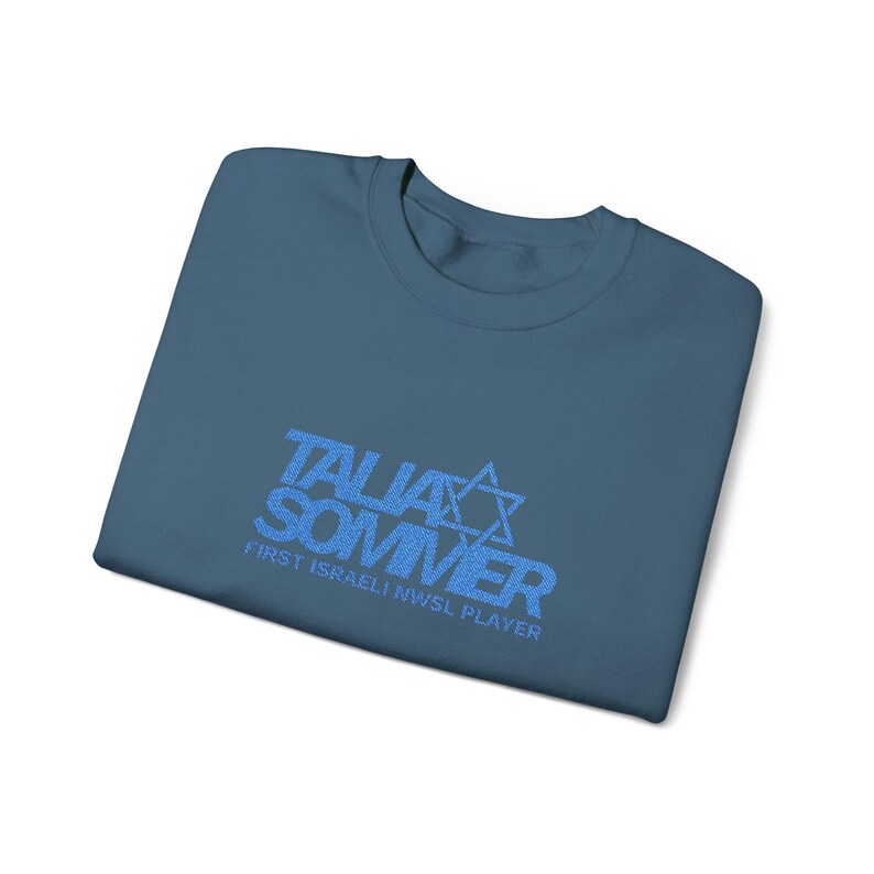 Talia Sommer Star of David Rookie Soccer Crewneck Sweatshirt | Israeli NWSL Player image 13