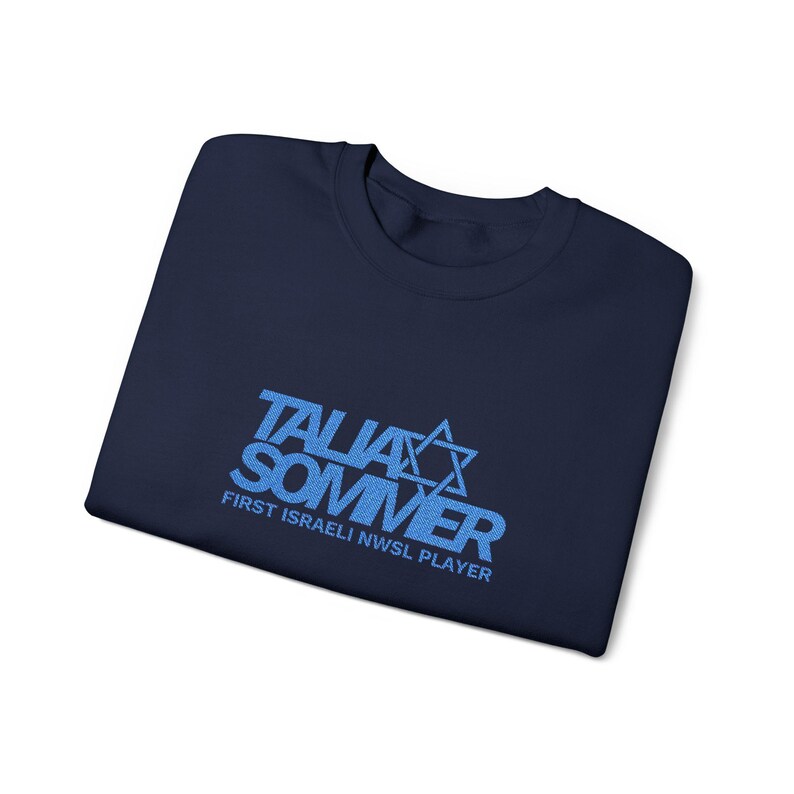 Talia Sommer Star of David Rookie Soccer Crewneck Sweatshirt | Israeli NWSL Player image 14