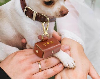 Custom Leather Ring Box | Dog Ring Bearer |Wedding Ring Box | Wedding Ring Box | Pet Proposal Ring | Pet Accessories | Pet Ring Box
