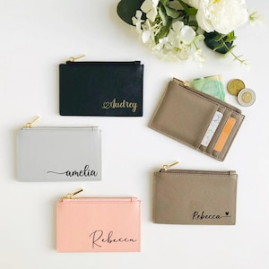 Personalized Genuine Vegan Leather Card Holder | Personalized Card Holder | Vegan Leather Card Holder | Minimalist wallet | Gift For Her