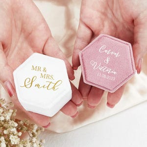 Boîte à alliances personnalisée | Boîte à bagues en velours personnalisée | Boîte à bagues pour proposition | Cadeaux d&#39;anniversaire | Cadeau de Noël | Cadeau de mariage