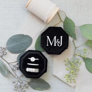 Personalized Velvet Ring Box | Custom Wedding Ring Box | Engagement Ring Box | Proposal Ring Box | Anniversary Gifts | Wedding Gift