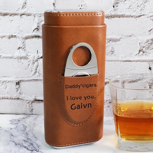 Personalized Cigar Case | Mens Christmas Gift | Leather Cigar Holder | Personalized Travel Cigar Case | Gift for Him | Groomsmen Gifts