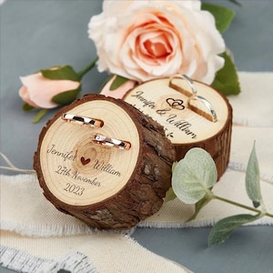 Benutzerdefinierte Ring Box aus Holz | Personalisierte Hochzeit Ringbox | Vorschlag Ring Box Halter | Holz Doppel-Ringbox | Jubiläumsgeschenk | Kundenspezifisches Geschenk