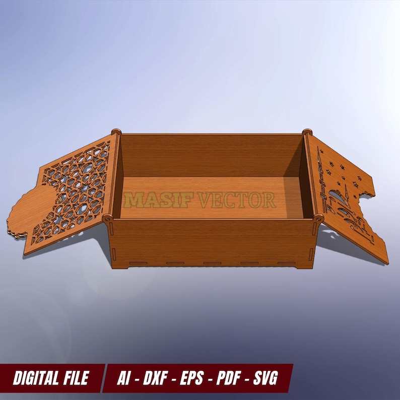 Laser Cut Eid Mubarak Gift Box: Ramadan Islamic Wooden Box Design ...