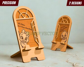 Personalized Duck Phone Stand SVG: Laser Cut Files, Custom Name Engraving (Digital Product)