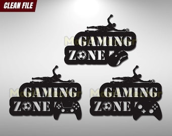 Gaming Zone Wall Art: Football Theme Laser Cut Home Decor (Digital Files)