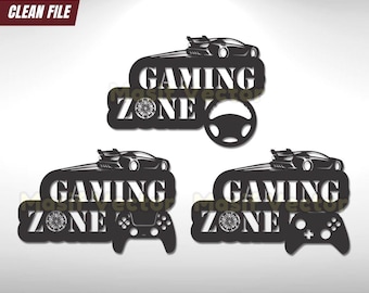 Wycinana laserowo dekoracja ścienna do samochodu: grafika na komputer do gier (do pobrania w wersji cyfrowej)