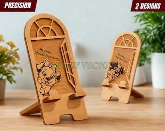 Personalized Dog Phone Stand SVG : Motivational Desk Accessories Decoupe Laser Cut Files (Digital Download)
