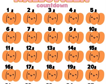 Halloween Countdown Calendar | Cute Pumpkin-Themed Printable | Fun 31-Day Countdown for Kids