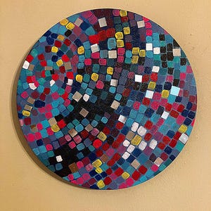 Glitter Disco Ball Painting: Reflective Bright Art on Round Canvas