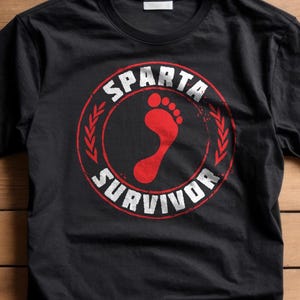 Sparta Survivor | This is Sparta, Movie Junkie T Shirt, Movie Quote Tee, 300 Parody Shirt, Gift for Movie Fan, Spartan Race Top, Roman Greek