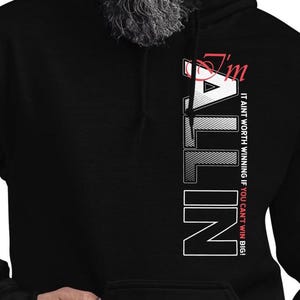 Sudadera con capucha All-In Poker / Camisetas de póquer, Suéter con cartas de póquer, Sudadera Lucky Poker, Jugador de póquer, Sudadera con capucha de juego de cartas, Regalo para hombres, Ropa de casino