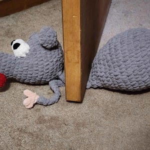 Squashed Rat Doorstopper Crochet Rat Door Stop Home Decor Amigurumi Door Stop Quirky Unique Home Decor Mouse Door Stopper