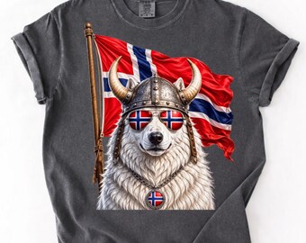Norges flagga Norge-fan Cool White Dog PNG: Norskt stolthetsarv png Skandinavisk flaggkonstverk