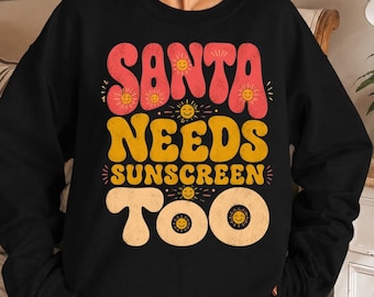Jultomten behöver också solskyddsmedel PNG: Jul i juli strandtomtehumor png sommarsemesterkonstverk