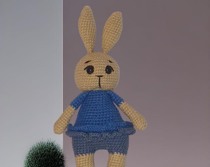 Handmade Crochet Bunny Doll – Soft Amigurumi Rabbit  – Cute Toy for Kids & Baby Gift