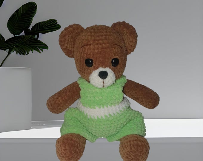 Crochet Plush Teddy Bear – Soft and Cuddly, Adorable Gift for Kids & Collectors