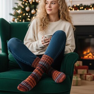 Hand knitted Wool Socks Extra thick socks Warm Winter image 4