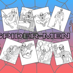 Spider-Man Coloring Pages | Printable Superhero Activity for children | Instant Download | Spiderman Party Favor | Comic Hero Coloring page