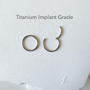 F136 Implant Grade Solid Titan HINGED Segment Nasenring Clicker, Daith Hoop, 20G, 18G, 16G, 14G