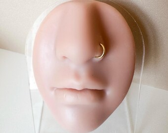 F136 Implant Grade Gold PVD Plated Solid Titanium HINGED Segment Nose Ring Clicker, Daith Hoop, 20G, 18G, 16G, 14G