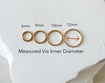 F136 Implant Grade Gold PVD Plated Solid Titanium HINGED Segment Nose Ring Clicker, Daith Hoop, 20G, 18G, 16G, 14G