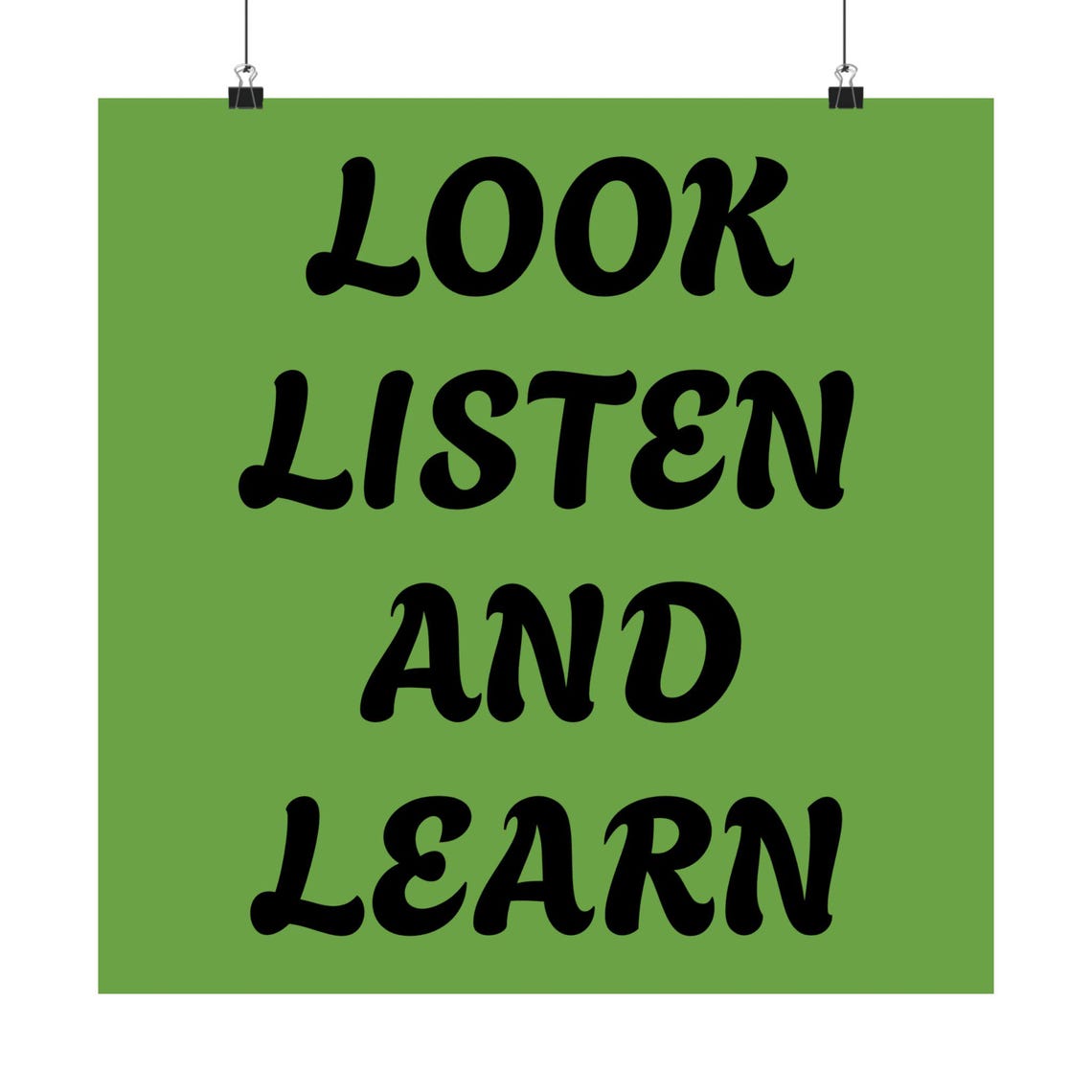 Vertical Poster, Look Listen and Learn Classroom Decor, Educational ...