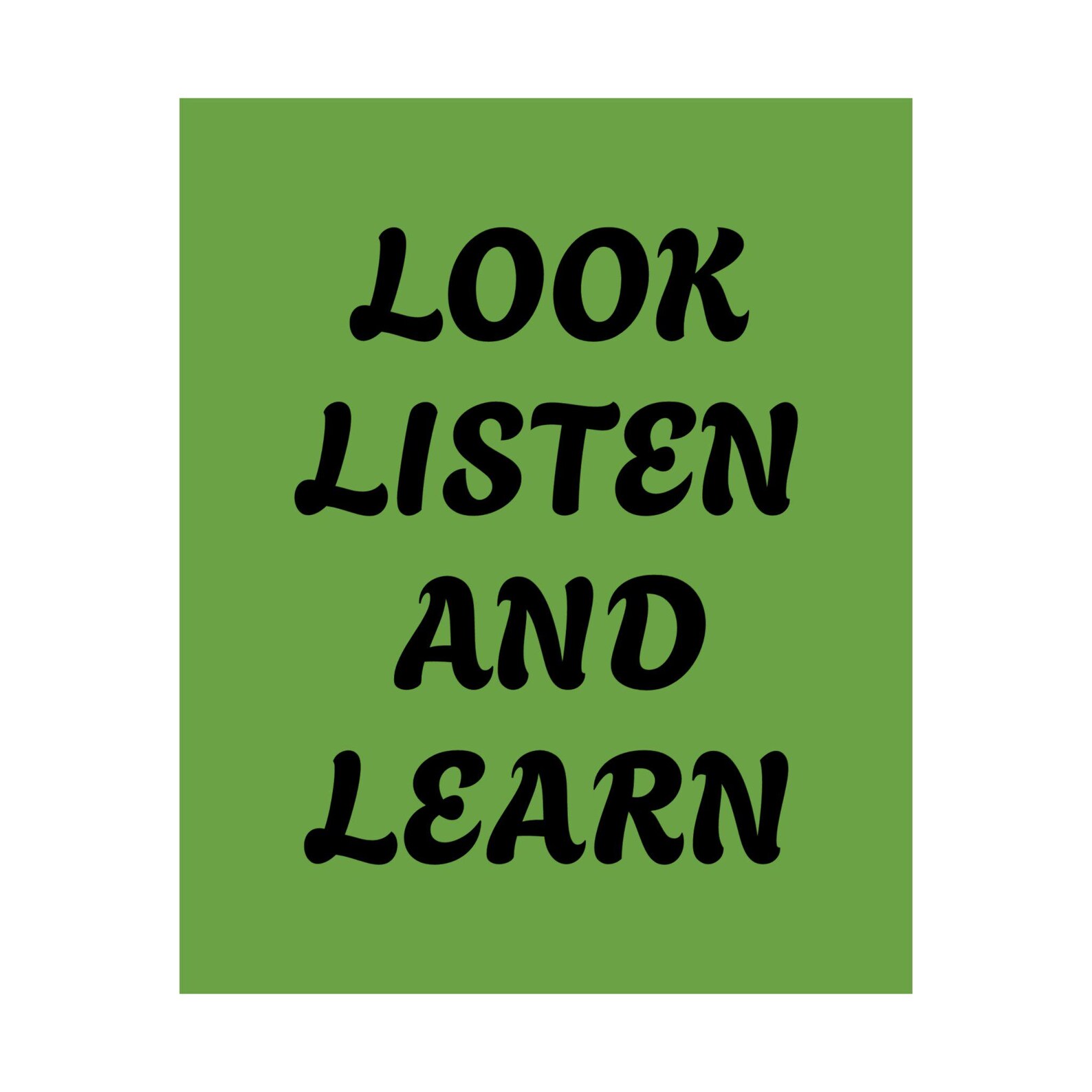 Vertical Poster, Look Listen and Learn Classroom Decor, Educational ...