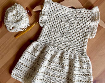 Crochet PATTERN: Mid April Dress, Sizes 0-10 Years (English PDF)