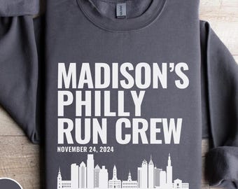 CUSTOM Name Philadelphia Marathon Run Crew Shirt, Support Squad, Gift for Marathoner, Half Marathon, Philly Marathon Gift, Finisher Shirt