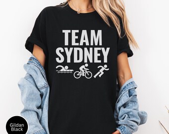 CUSTOM Team Triathlon Support Shirts Triathlon Crew Shirt Triathlete Race Gift Swim Bike Run Tshirt Gift for Triathlete Triathlete Support